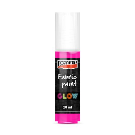 Pentart, textilfesték, sötétben világító, pink - 20 ml