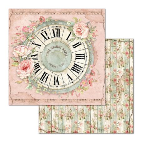 Stamperia scrapbook papír - Óra - 2 oldalas - 31,5 x 30,5 cm - SBB-674  