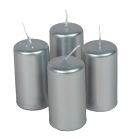 Adventi gyertya - Metál ezüst - 8x4 cm - 4 db/csomag