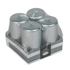 Adventi gyertya - Metál ezüst - 8x4 cm - 4 db/csomag