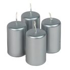  Adventi gyertya - Metál ezüst - 7x4 cm - 4 db/csomag
