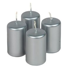  Adventi gyertya - Metál ezüst - 7x4 cm - 4 db/csomag