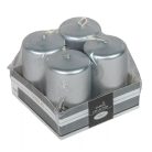  Adventi gyertya - Metál ezüst - 7x4 cm - 4 db/csomag