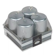  Adventi gyertya - Metál ezüst - 7x4 cm - 4 db/csomag