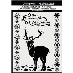Stamperia stencil - White Christmas deer - 20x25 cm 