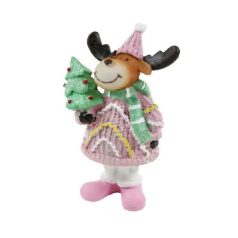 Karácsonyi rénszarvas figura candy zöld - 14 cm 