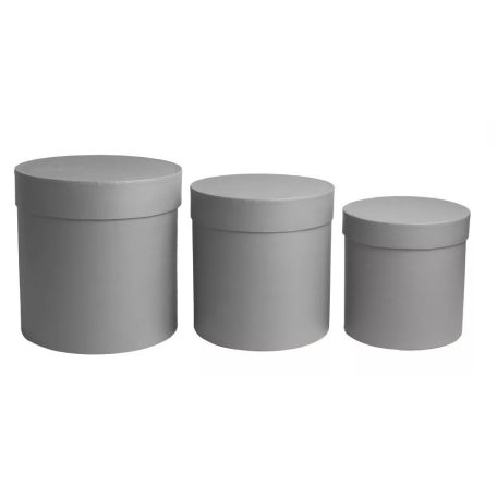 Papírdoboz kerek - Vingate szürke - 3 db-os szett