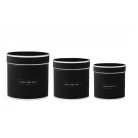 Fekete kerek papírdoboz - "Only for you" - 3 db-os szett