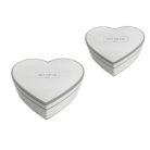 Díszdoboz szett szív - Fehér-ezüst - 2 db-os szett