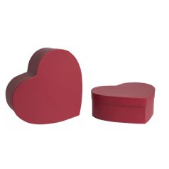  Díszdoboz szív - Bordó - 22 cm, 19 cm - 2 db-os szett