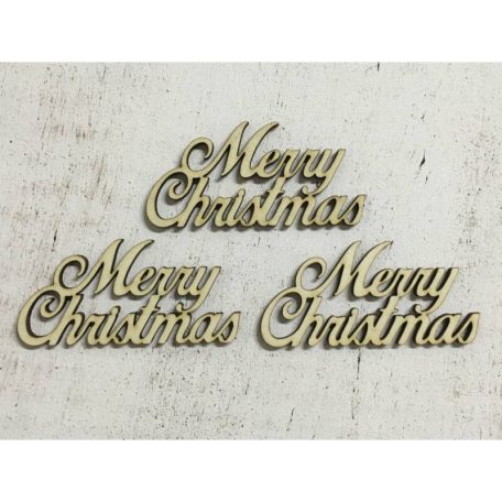  "Merry Christmas" felirat - 7,5 cm - 3 db/csomag  