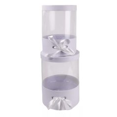 Papírdoboz kerek - Fehér - 27 cm, 25 cm - 2 db-os szett