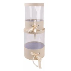 Papírdoboz kerek - Krém - 27 cm, 25 cm - 2 db-os szett