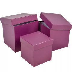 Papír doboz kocka berry - 16, 14, 12 cm - 3 db-os szett