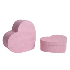  Virágdoboz sziv - Pink pöttyös - 2 db-os szett