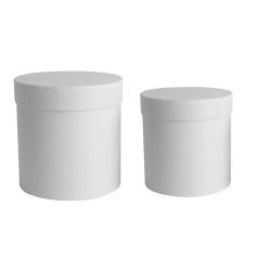 Papírdoboz kerek - Fehér - 17 cm, 15 cm - 2 db-os szett
