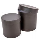 Papírdoboz kerek fekete - 15 cm, 17 cm - 2 db-os szett