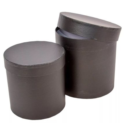 Papírdoboz kerek fekete - 15 cm, 17 cm - 2 db-os szett
