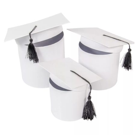 Ballagási doboz - Fehér - 17 cm, 15 cm, 12 cm - 3 db-os szett