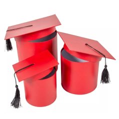   Ballagási doboz - Piros - 17cm, 15 cm, 12 cm - 3 db-os szett