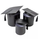 Ballagási doboz - Fekete - 17 cm, 14,5 cm, 12 cm - 3 db-os szett