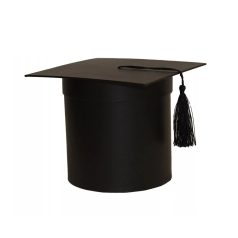   Ballagási doboz - Fekete - 17 cm, 14,5 cm, 12 cm - 3 db-os szett