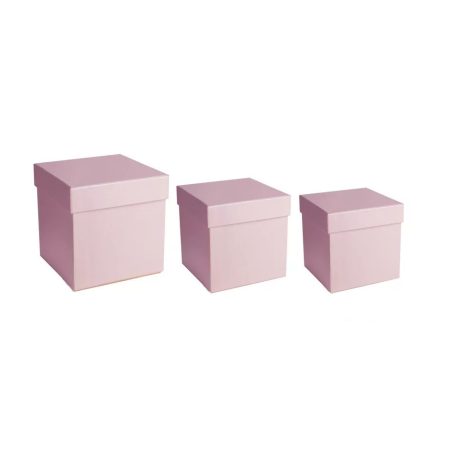 Papírdoboz kerek - Gyöngyház púder - 16 cm, 14 cm, 12 cm - 3 db-os szett