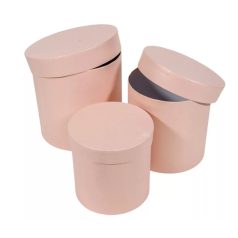   Papirdoboz kerek - Gyöngyház púder - 20 cm, 17 cm, 15 cm - 3 db-os szett 