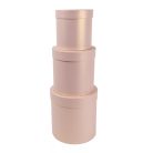 Papirdoboz kerek - Gyöngyház púder - 20 cm, 17 cm, 15 cm - 3 db-os szett 