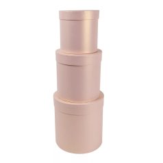   Papirdoboz kerek - Gyöngyház púder - 20 cm, 17 cm, 15 cm - 3 db-os szett 