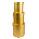 Díszdoboz szett kerek - Arany - 20-17-15 cm - 3 db-os szett