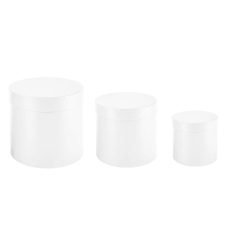    Papírdoboz kerek - Fehér - 3 db-os szett - 20 cm, 17 cm, 15 cm