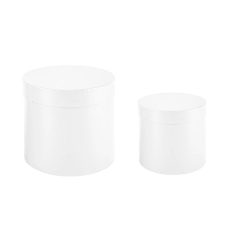Papirdoboz kerek - Fehér - 17,5 cm, 15 cm - 2 db-os szett