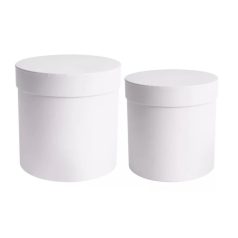 Papirdoboz kerek - Fehér - 17,5 cm, 15 cm - 2 db-os szett