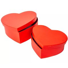 Díszdoboz szív - Piros - 22-19 cm - 2 db-os szett
