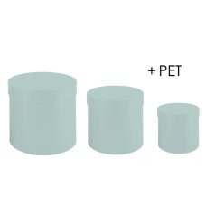   Papírdoboz kerek - Zöld - 20 cm, 17 cm, 15  cm - 3 db-os szett