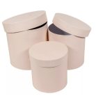 Papírdoboz kerek - Rózsaszín - 3 db-os szett - 20 cm, 17 cm, 15 cm