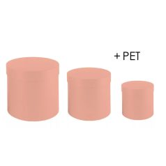   Papírdoboz kerek - Púder - 20 cm, 17 cm, 15 cm - 3 db-os szett