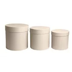   Papírdoboz kerek - Gyöngyház krém - 20 cm, 17 cm, 15 cm - 3 db-os szett