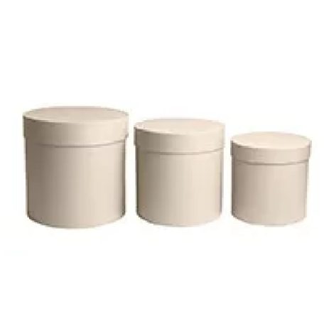 Papírdoboz kerek - Gyöngyház krém - 20 cm, 17 cm, 15 cm - 3 db-os szett