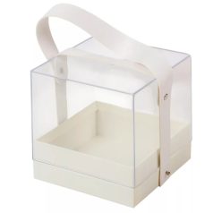 Ajándékdoboz plexi - Fehér - 14x14 cm