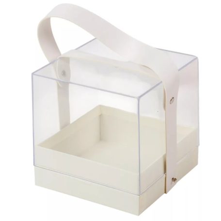 Ajándékdoboz plexi - Fehér - 14x14 cm