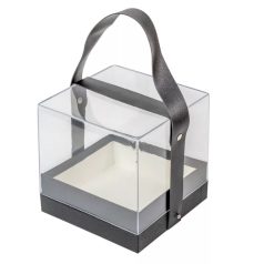 Ajándékdoboz plexi - Szürke - 14x14 cm