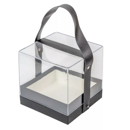 Ajándékdoboz plexi - Szürke - 14x14 cm