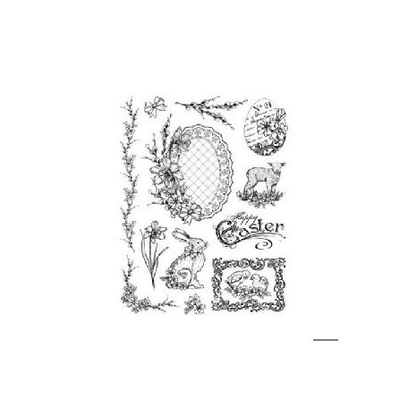 Szilikonbélyegző - Húsvéti motívum - 14x18 cm