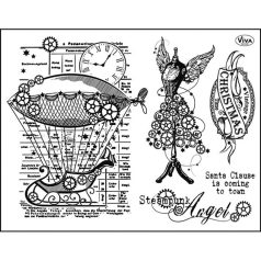 Szilikonbélyegző - Steampunk angyal - 14x18 cm