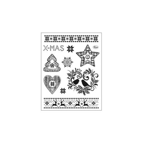 Szilikonbélyegző - Karácsonyi motívumok 2. - 14x18 cm 
