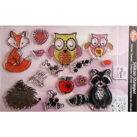 Szilikonbélyegző kis barátok - 14x18 cm