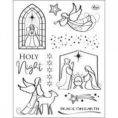 Szilikon bélyegző - Holy Night - 14x18 cm