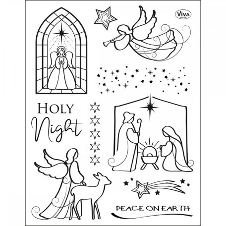 Szilikon bélyegző - Holy Night - 14x18 cm
